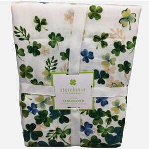 Storehouse Colorful Shamrock 60x84 Tablecloth Green Blue Clover St Patricks Day